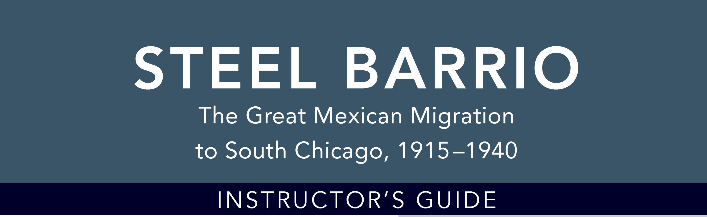 Teaching Guide available for Steel Barrio